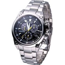 Citizen Eco-drive Chronograph Perpetual Watch Black Bl5380-66e Made In Japan