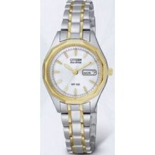 Citizen Eco Drive Ladies` 2-tone Ss Bracelet Watch (27 Mm Case)