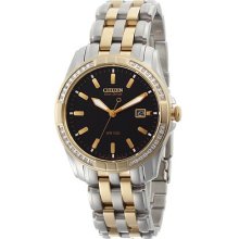 Citizen Eco-drive Mens Wristwatch Wr 100m 36 Diamonds 2-tone $595 Retail