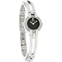 Citizen Eco-Drive Silhouette Ladies Crystal Black Dial Dress Watch EW9990-54E