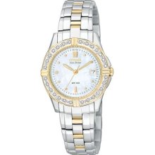 Citizen Eco-drive Two-tone Mop Dial Diamond Ladie's Watch Ew1394-54d