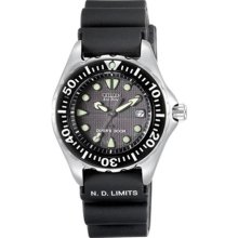 Citizen EP6000-07H Watch Eco-Drive Professional Diver Ladies - Black Dial Stainless Steel Case Quartz Movement