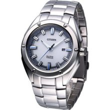 Citizen Gents Eco-drive Sapphire Titanium Watch White Bm7130-58a Made In Japan