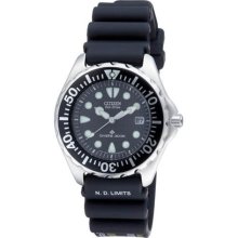 Citizen Men's Eco-Drive Professional Diver Black Rubber Strap Wat ...