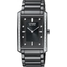 Citizen Mens Palidoro Eco-Drive Black Ion Plated Diamond Palidoro Watch