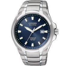 Citizen Mens Watch Titanium Eco-drive Sapphire Blue Dial Watch