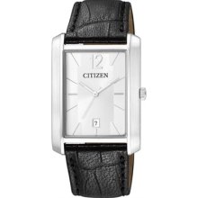 Citizen Quartz Elegant Mens Leather Watch Bd0030-00a In Box