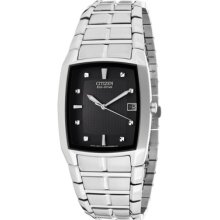 Citizen Watches Men's Black Dial Stainless Steel Stainless Steel Black