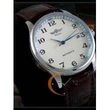 Classic Mens Watch Self Winding Leather Band.