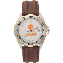 Clemson Tigers Men's All Star Leather Watch LogoArt