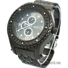 Copy of NEW MENS HIP HOP CHRIS BROWN METAL WATCHES BLACK FACE w BLACK