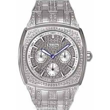 Crystal Mens Dress Watch by Bulova Cushion Style Case 96C002