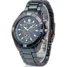 CURREN 8044 Menâ€™s Water Resistant Quartz Movement Analog Watch with Alloy Strap (Black)