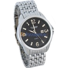 CURREN 8071 Round Dial Steel Band Men's Wrist Analog Watch with Calendar (Black)