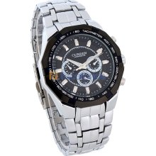 CURREN 8084 Round Dial Steel Band Men's Wrist Watch (Black)