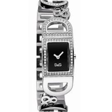 D&g Dolce & Gabbana Fancy Skinny Women's Watch Crystals Logo Link Bracelet