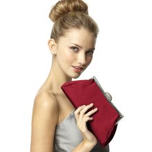 Dessy Dupioni Trapezoid Clutch with Jeweled Clasp in Barcelona - Women