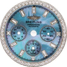 Dial - Breitling Hercules Custom Diamond Turquoise Pearl Mother Of Pearl