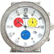 Diamond Icelink Sport Diver Watch Round Cut F-G Color 1.75ct