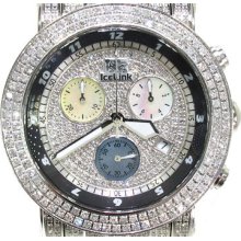 Diamond IceLink Watch Round Cut F-G Color Ice Bank 9.50ct