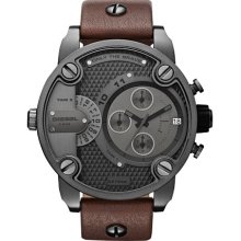 Diesel Dz7258 Only The Brave Series Smoky Grey Brown Band Bold Watch