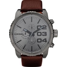 Diesel Men's Leather Band Chronograph Watch