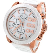 Diesel Womens Chronograph Stainless Watch - White Bracelet - White Dial - DZ5323