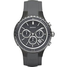 DKNY Chronograph Grey Dial Grey Rubber Men's Watch NY1470