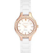 Dkny Crystal White Ceramic 50m Ladies Watch Ny8214