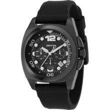 Dkny Men's Black Rubber Black Dial Quartz Watch