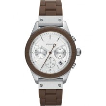 DKNY Women's NY8581 Brown Rubber Chronograph Watch