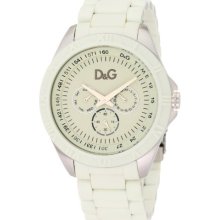 Dolce & Gabbana Men's Watch Analogue Quartz Dw0768 With White Resin Strap White Dial