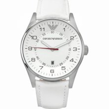 Earmani Ar5862 White Unisex Leather Classic Style Watch