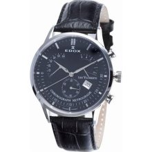 Edox Men's 01505 3 NIN Chronograph Retrograde Les Vauberts Watch ...