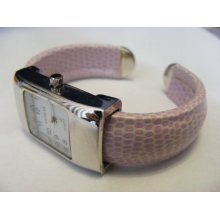 Eikon Lavender Simulated Snakeskin Leather Cuff Band Quartz Watch