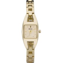 Elaine Champagne Dial Gold-Tone Stainless Steel Watch