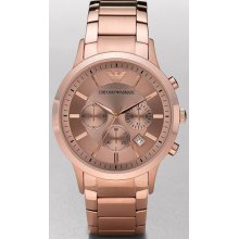 Emporio Armani Chronograph Rose Gold Tone Women's Watch AR2452