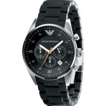 Emporio Armani Mens Black Chronograph Watch Ar5858