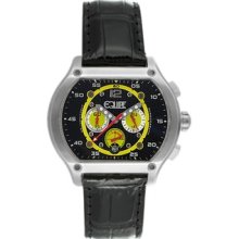 Equipe Dash Men's Watch with Silver Case and Black / Yellow Dial