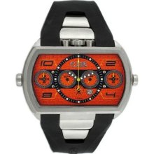 Equipe Dash XXL Men's Watch with Silver Case and Orange Dial