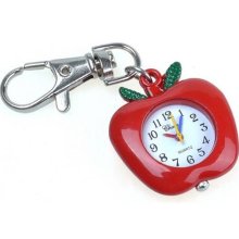 Fashion Apple Keyring Pendant Watch Pocket Quartz Watch Red ...