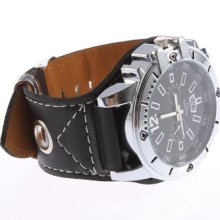 Fashion Leather Oversized Men Sport Date Quartz Wrist Watch SeÃ±oras Relojes