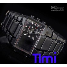 Fashion Stylecool Wristwatch Mens Digital Analog Dual Time Black Led