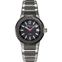 Ferragamo Men's F54MBA78909 S789 F-80 Swiss Automatic Black Ceram ...