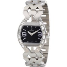 Festina Ladies Analogue Watch F16548/4 With Stainless Steel Strap And Black Dial