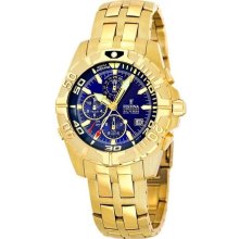 Festina Mens Alarm Chronograph Stainless Watch - Gold Bracelet - Blue Dial - F16119-2