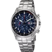 Festina Men's Quartz Watch With Blue Dial Chronograph Display And Silver Stainless Steel Bracelet F6817/3