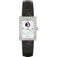 Florida State Seminoles FSU Allure Ladies Watch With Black Leader Strap