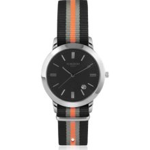 Forzieri Designer Men's Watches, Cesare Black Fabric Strap Date Watch