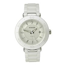 Fossil Ceramic Mini Allie Silver Dial Women's watch #CE1030